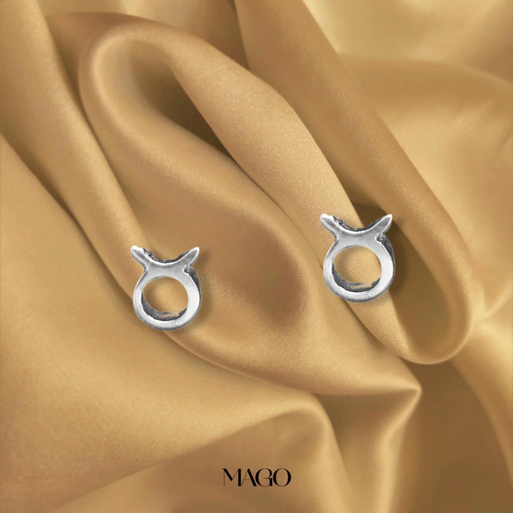 SERSTAR-4 純銀鍍K金金牛座耳環