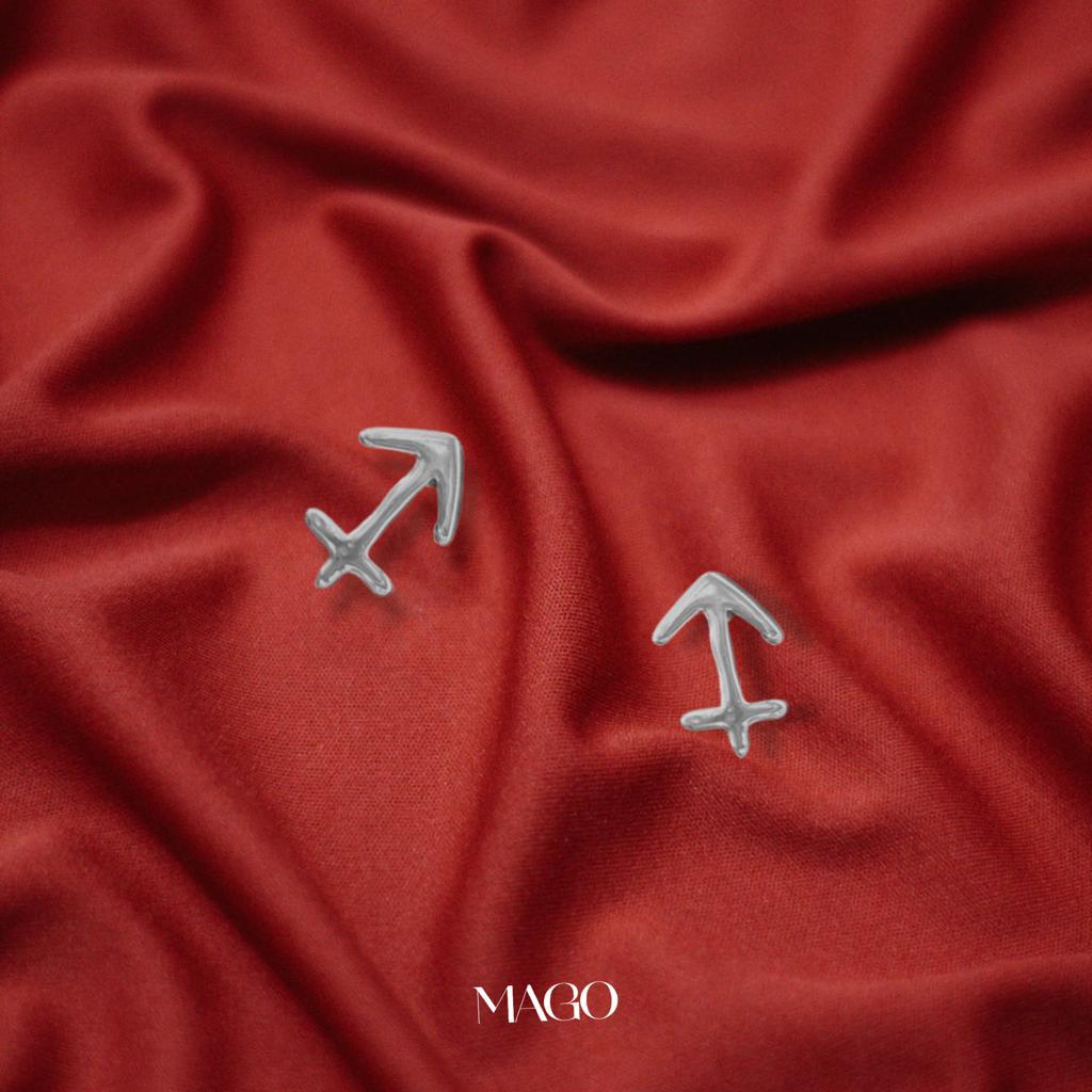 SERSTAR-11 純銀鍍K金射手座耳環