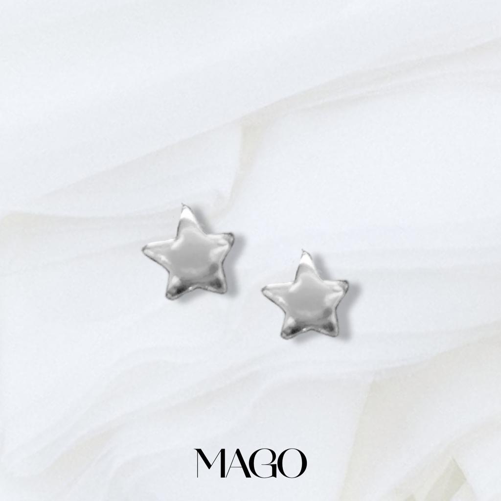SER364 純銀鍍K金星星耳環
