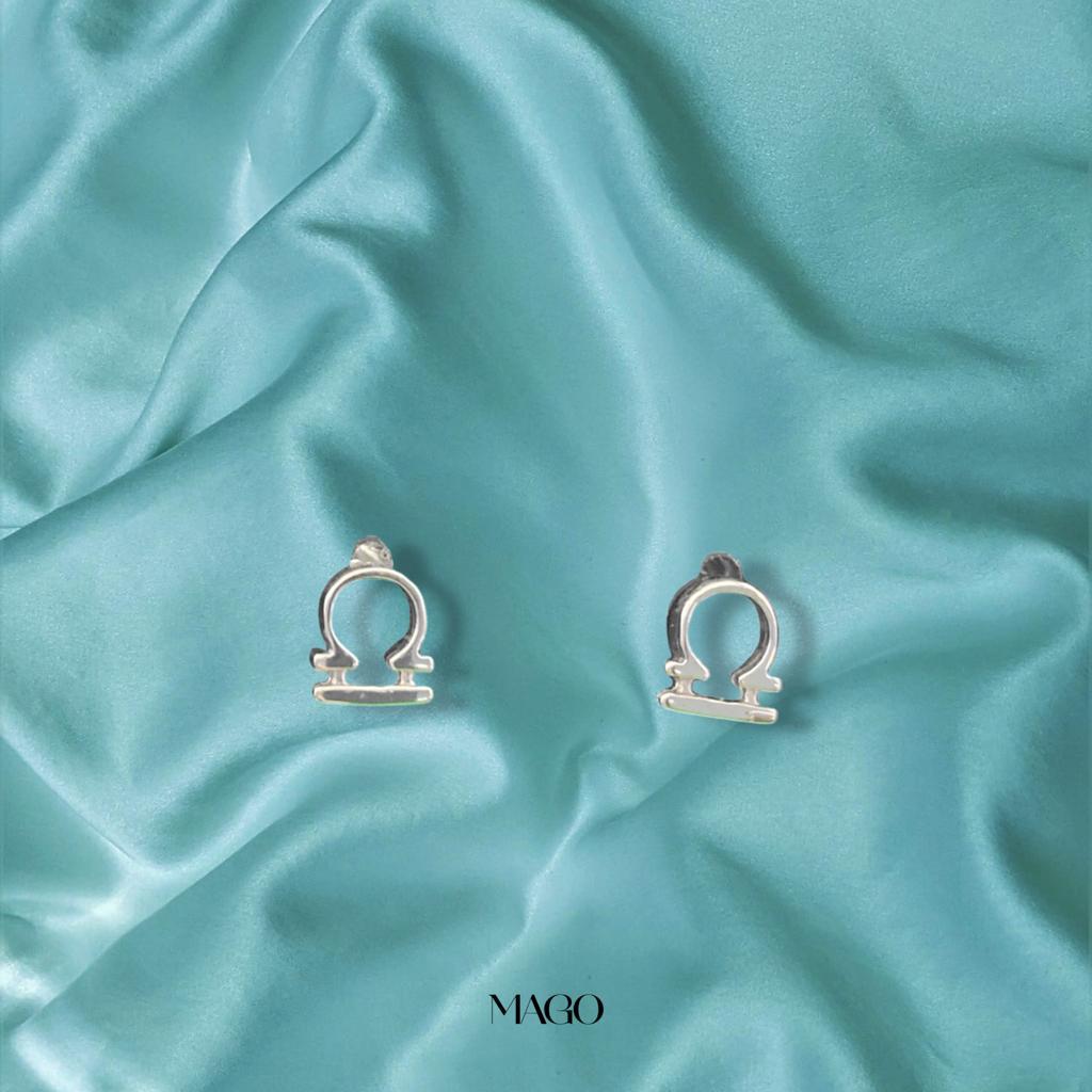 SERSTAR-9 純銀鍍K金天秤座耳環