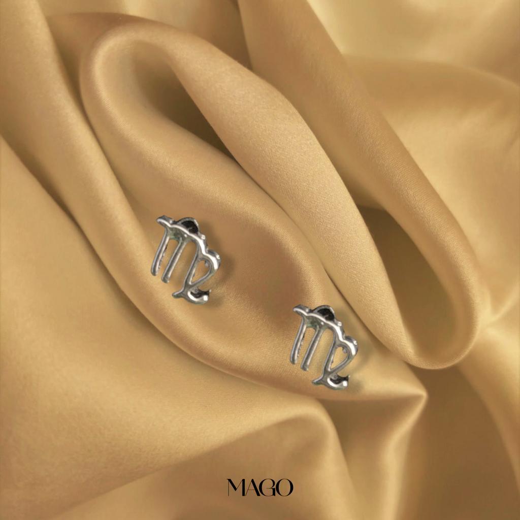 SERSTAR-8 純銀鍍K金處女座耳環